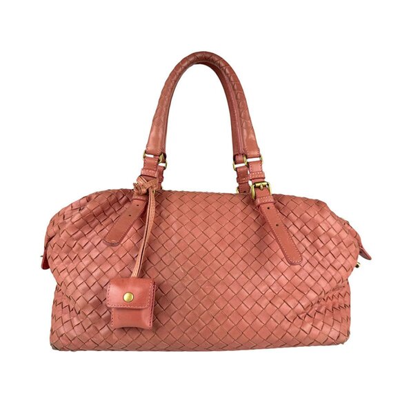 BOTTEGA VENETA Pink Leather Intrecciato Bag